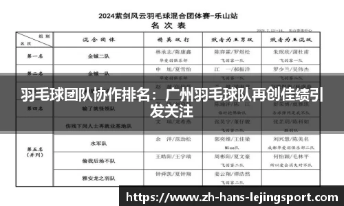 羽毛球团队协作排名：广州羽毛球队再创佳绩引发关注